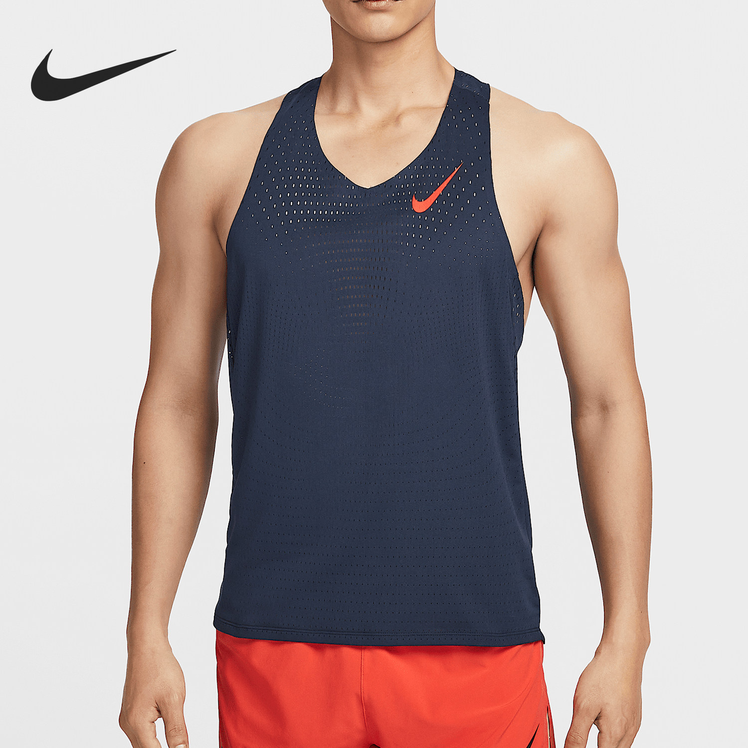 Nike/耐克官方正品新款男士跑步训练健身网面运动背心FN4232-451 - 实物图
