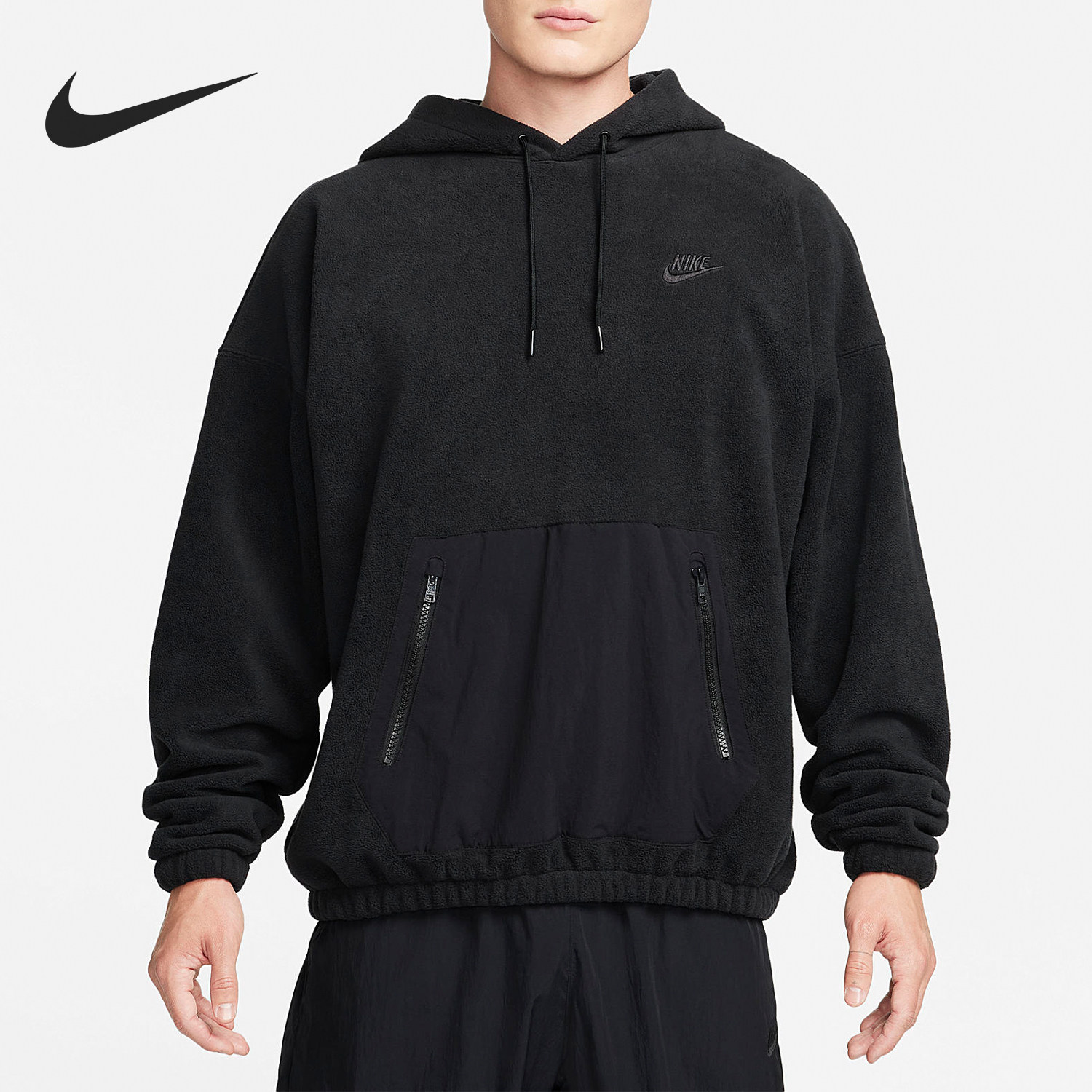 Nike/耐克官方正品春季男士针织连帽简约休闲运动卫衣FB8389-010