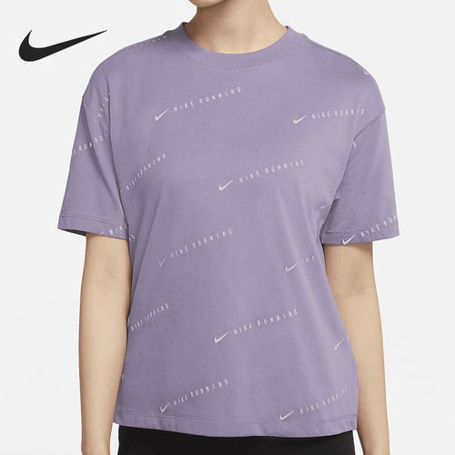 Nike/耐克正品当季新款女子运动圆领宽松短袖T恤DM8679-605