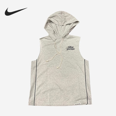 Nike/耐克官方正品Hops新款男灰色合身棉连帽无袖背心DH7442-050