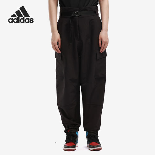 Adidas/阿迪达斯正品女子时尚工装裤休闲宽松高腰运动长裤 GR3738
