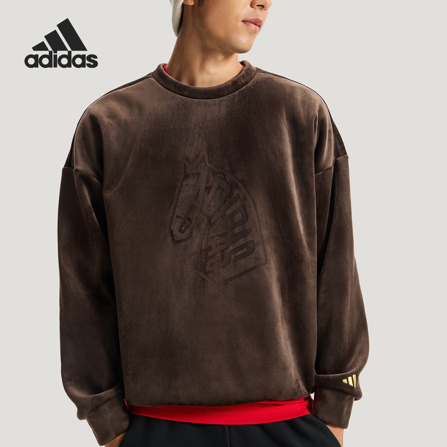 Adidas/阿迪达斯官方正品NYR GFX SWT男士潮流加绒休闲卫衣KE4067