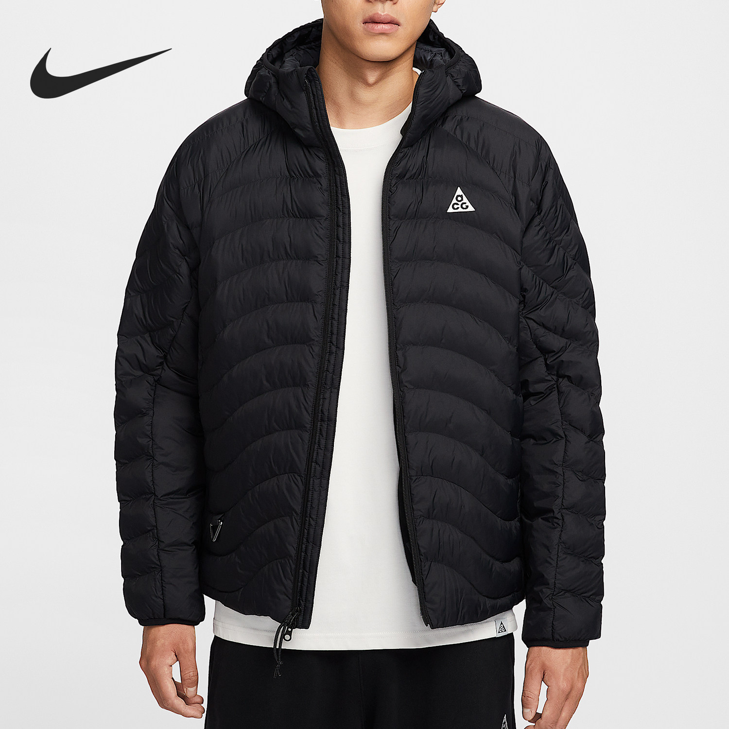 Nike/耐克官方正品2025男士轻盈保暖连帽宽松运动棉服HJ3736-010