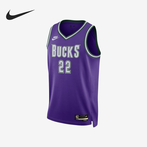 Nike/耐克官方正品DRI-FIT NBA男子密尔沃基雄鹿队球衣DO9450-506
