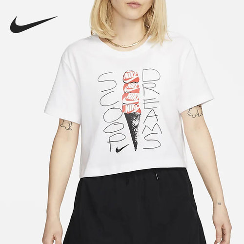 Nike/耐克官方正品当季新款女子夏季运动印花短袖T恤FB8110-100