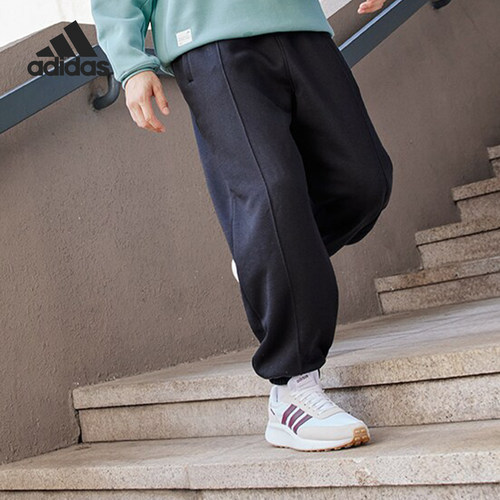 Adidas/阿迪达斯官方正品新款男女加绒加厚束脚运动休闲裤JM9117