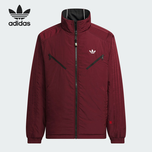 Adidas/阿迪达斯官方正品三叶草男士运动休闲双面穿棉服KA0821