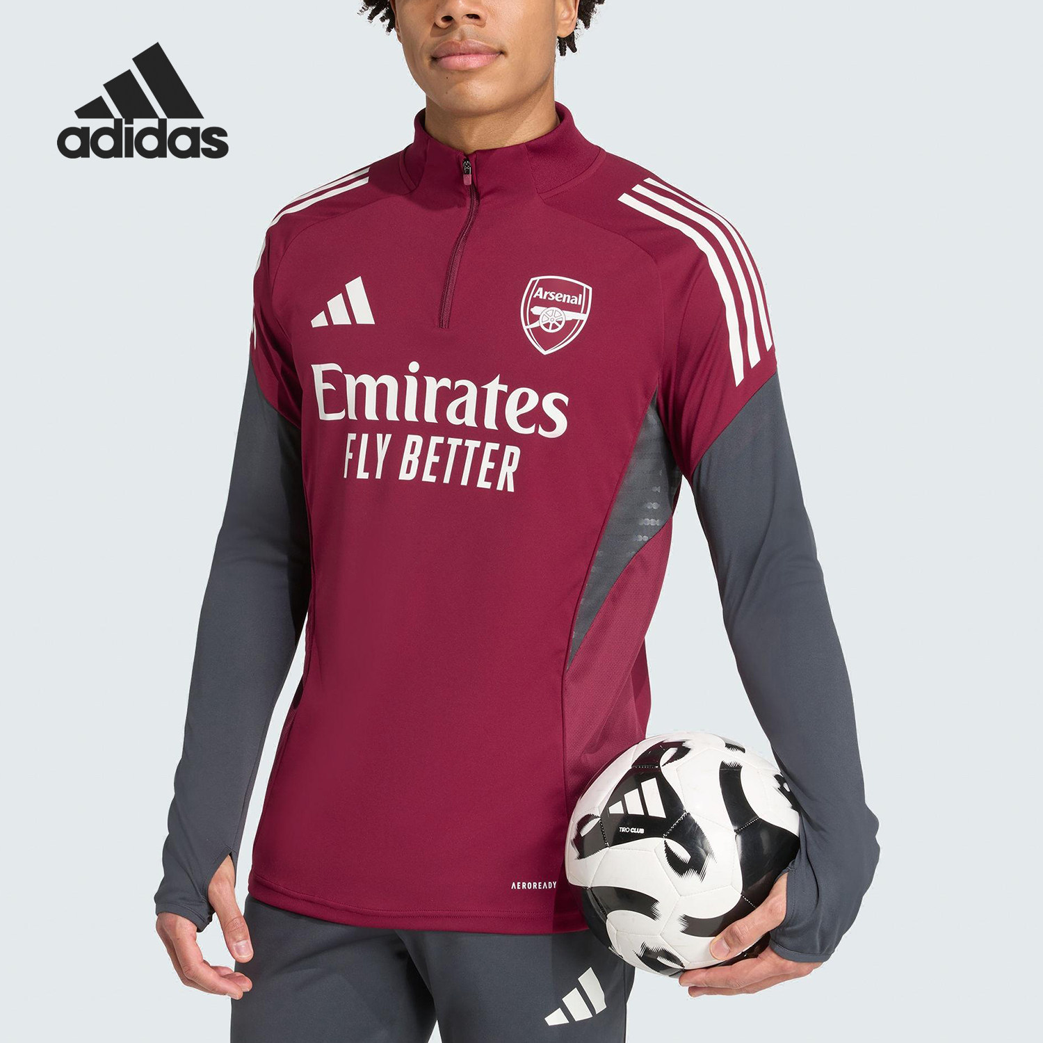 Adidas/阿迪达斯官方正品当季款男士立领足球长袖上衣JJ1773