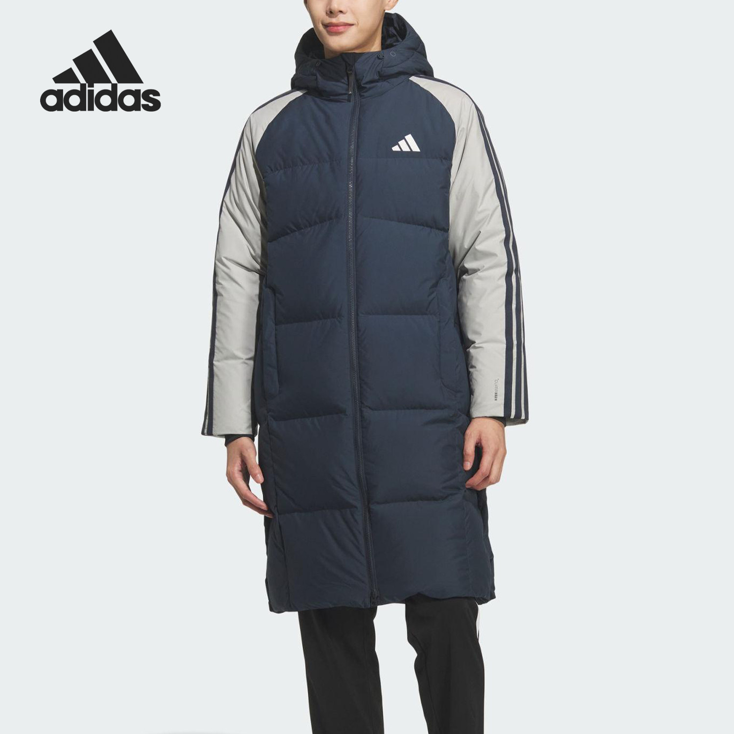 Adidas/阿迪达斯官方正品3S CB Long Down男士长款羽绒服KQ5494