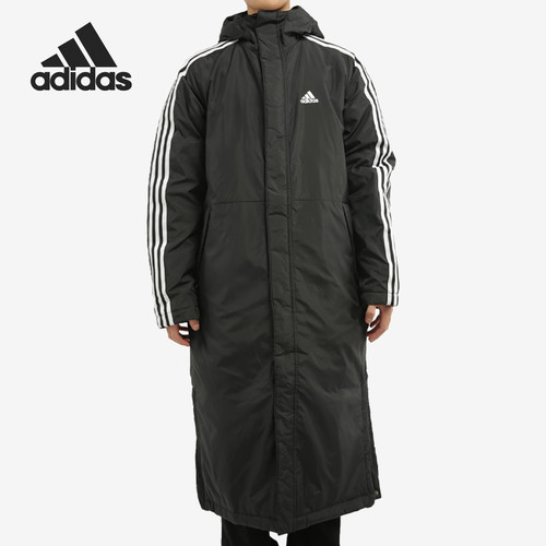 Adidas/阿迪达斯官方正品男子长款保暖连帽训练运动棉服GF0000
