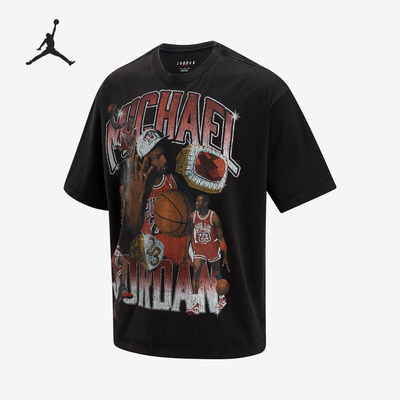 Nike/耐克官方正品JORDAN男士透气图案印花圆领运动T恤HM7132-010