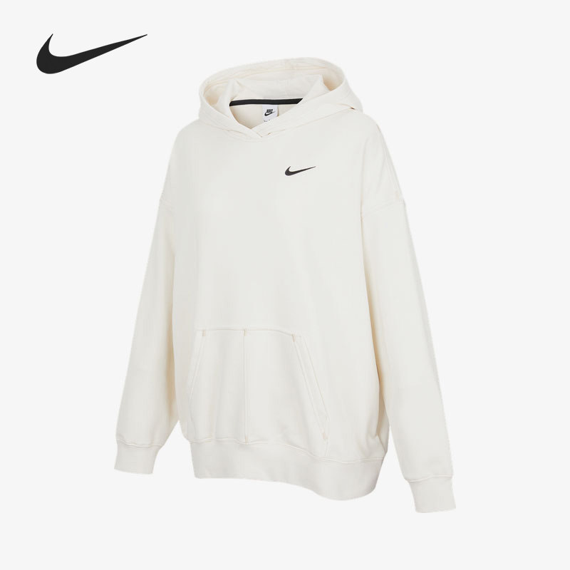 Nike/耐克官方女子运动针织休闲简约宽松连帽套头卫衣DM6202-030图片