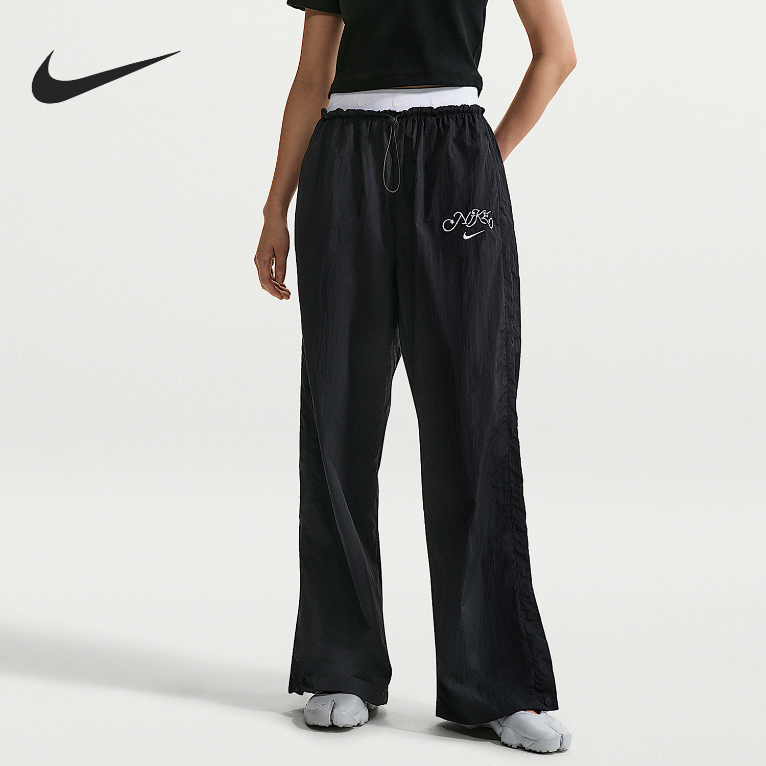 Nike/耐克官方正品Sportswear女士高腰降落伞时尚长裤IR7573-010图片