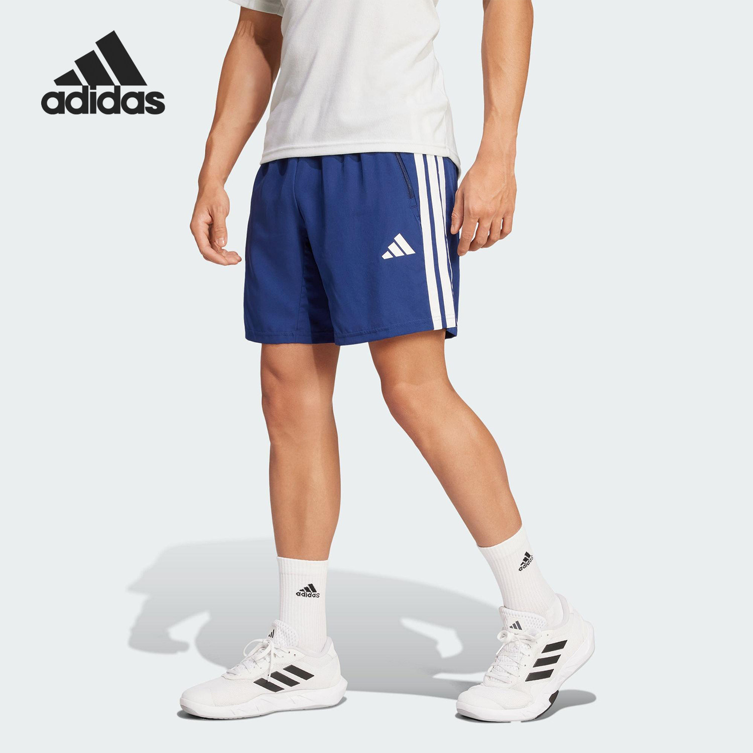 Adidas/阿迪达斯官方正品TR-ES 3S WV SH男士松紧腰短裤JC7719 - 实物图