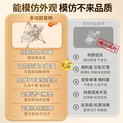 宝宝餐椅儿童婴儿专用餐桌家用多功能可折叠座椅辅助学坐椅防侧翻