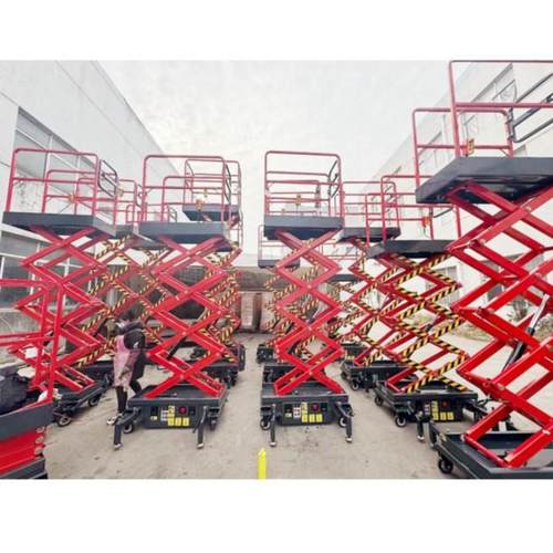 现货移动升降机半自动剪叉液压升降平台小型自行走电动高空作业车