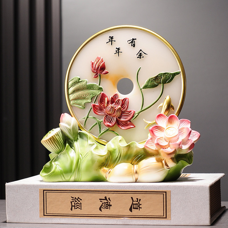 复古年年有余 荷荷叶客厅家居工艺摆设 玄关电视柜,家居饰品,装饰摆件,淘宝优惠券,粉丝福利购,淘宝优惠卷