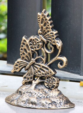复古性铸铁艺田园装饰门楔子创意蝴蝶门挡器防撞门阻防风顶门塞