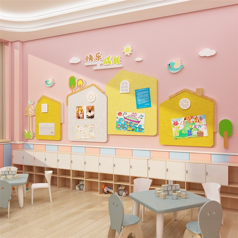 毛毡幼儿园环创材料主题墙面教室走廊装饰成品理念背景文化贴定制
