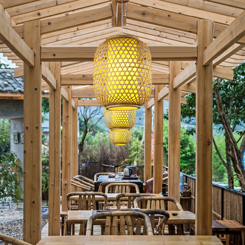 手工竹编灯笼吊灯大排档茶楼酒店大厅过道餐饮商用店铺灯,家装灯饰光源,酒店/宴会厅/餐饮吊灯,淘宝优惠券,粉丝福利购,淘宝优惠卷