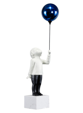 气球小孩人物雕塑摆件创意样板房客厅电视柜售楼处软装艺术装饰品