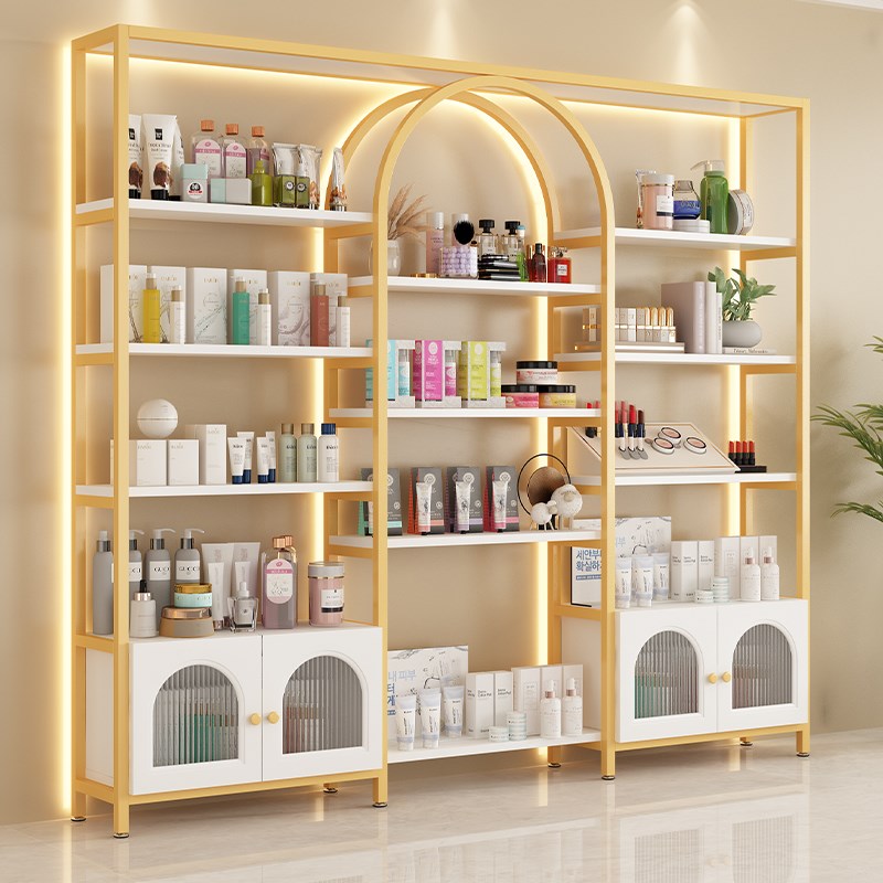 美容院柜子展示柜化妆品展示架超市商用样品陈列架子模型摆件展柜