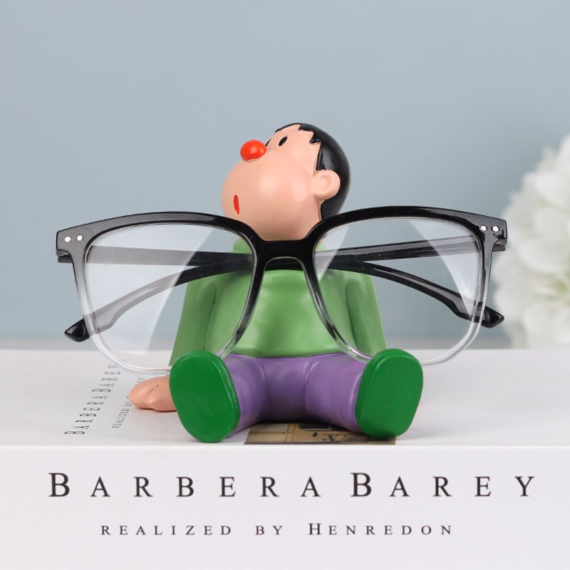 创意胖虎眼镜放置架摆件眼镜店装饰道具展示架可爱放眼镜的架子