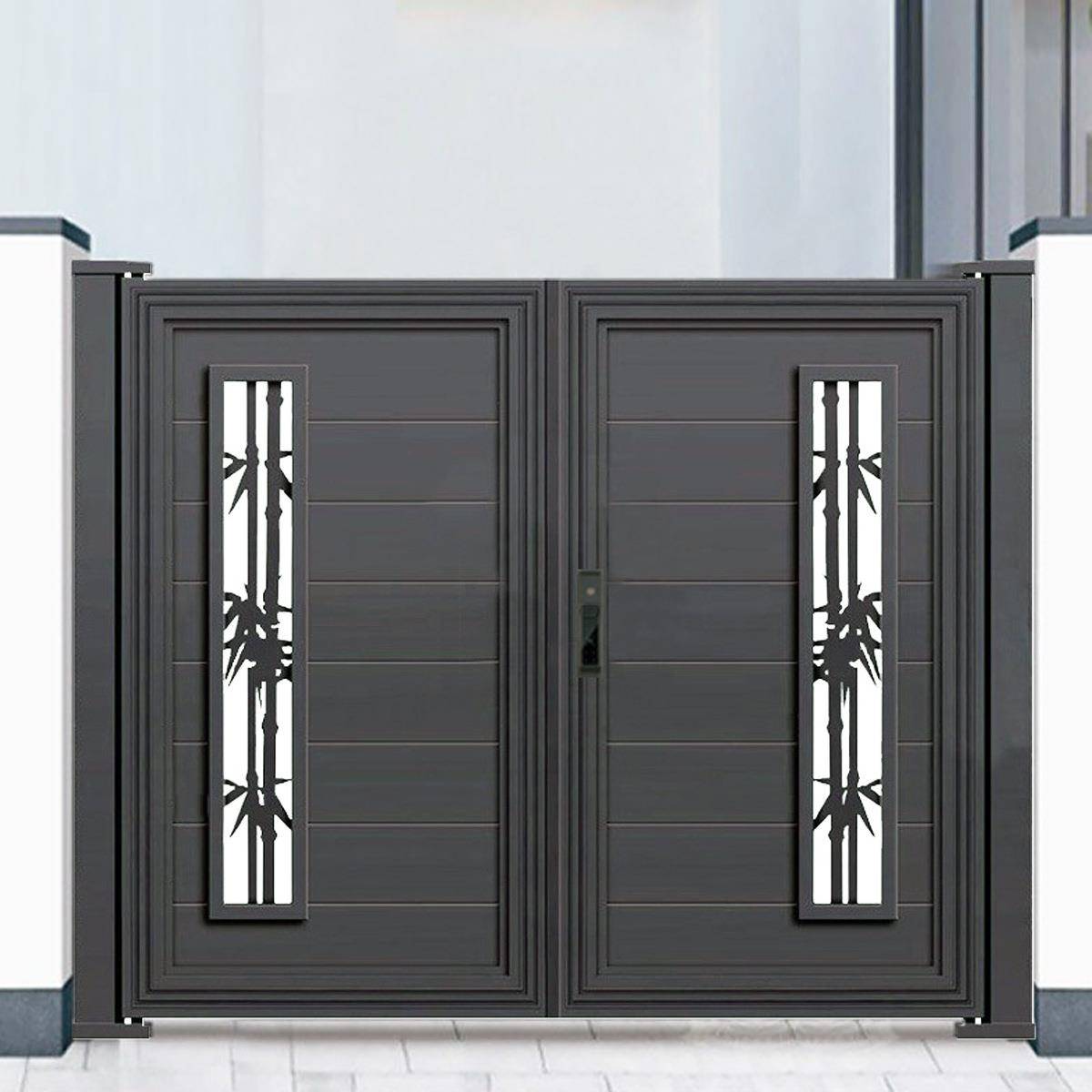 铝艺大门电动移门铝合金庭院门别墅门农村院子双开小门乡村铝艺门