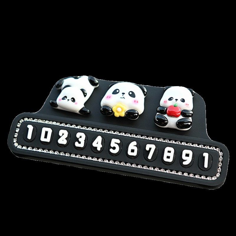 新款防滑免粘临时停车号码牌挪车电话牌车载装饰熊猫汽车饰品,汽车用品/电子/清洗/改装,停车号码牌,淘宝优惠券,粉丝福利购,淘宝优惠卷