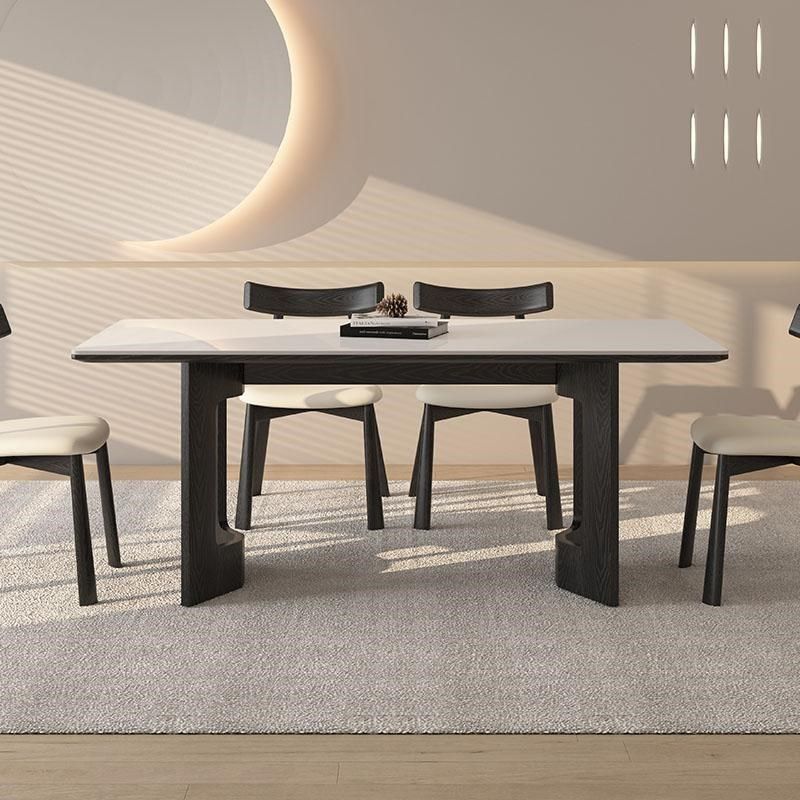 德利丰实木岩板餐桌长方形黑色奶油中古风小户型全托设计师饭桌,住宅家具,岩板餐桌,淘宝优惠券,粉丝福利购,淘宝优惠卷