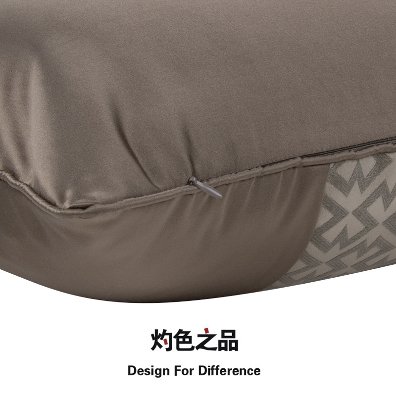 公寓靠枕腰枕抱枕棕咖拼接缎面古典客厅沙发靠垫,居家布艺,腰靠垫,淘宝优惠券,粉丝福利购,淘宝优惠卷