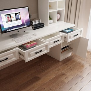 实木书桌书架电脑台式 桌家用学生桌子卧室电竞写字办公桌