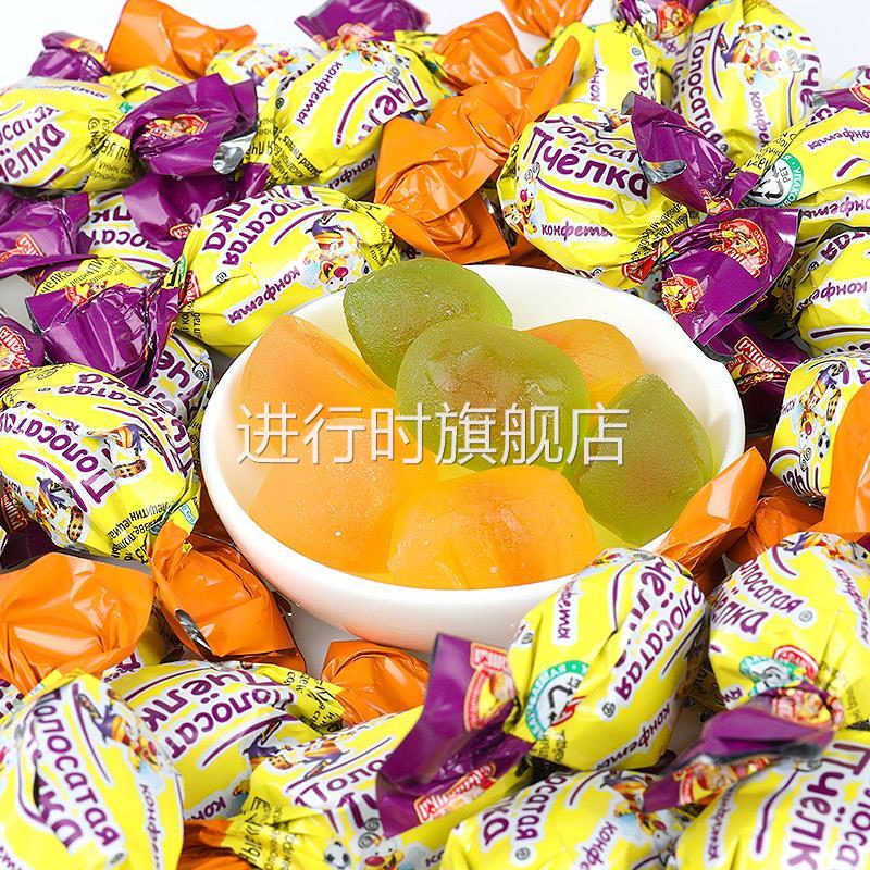 俄罗斯装斯拉夫爆浆混合水果味混装什锦喜糖