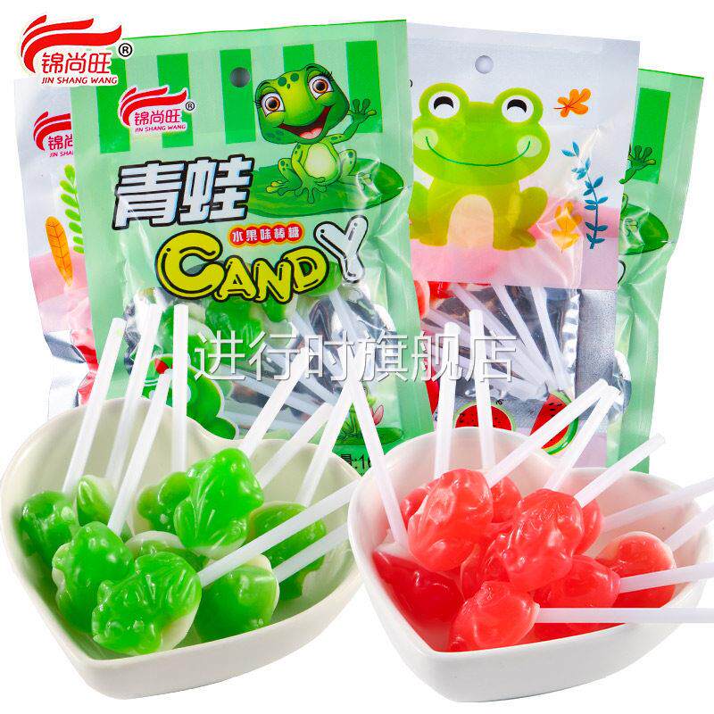 儿时青蛙棒棒糖！怀旧哈密瓜味青蛙糖8090后校园零食儿时回忆糖果