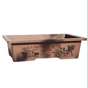 盆景造型马槽盆长方形种菜箱金弹子盆景老桩吸水石专用花盆清仓