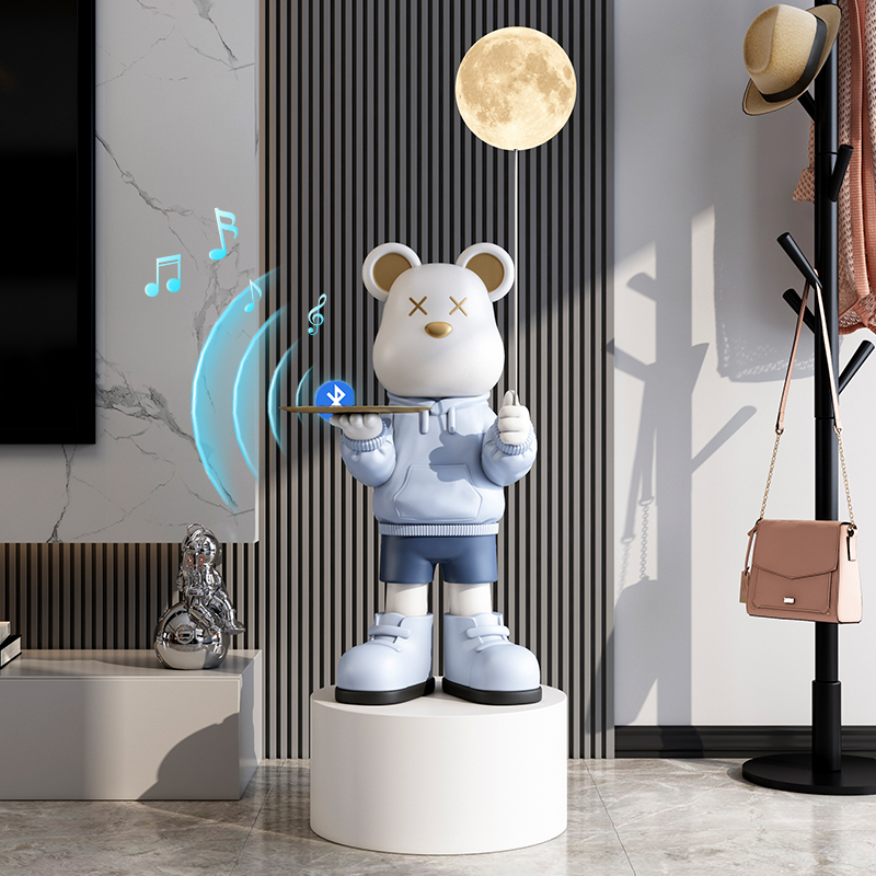 暴力熊摆件大型落地轻奢家居客厅沙发电视柜装饰品灯乔迁新居礼物