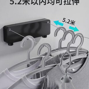 5.2米隐形伸缩晾衣绳免打孔卫生间晾衣架室内收缩晾衣神器阳台