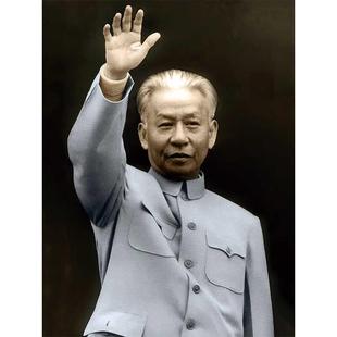刘少奇挥手-有框画像伟人名人装饰画客厅装饰壁画 油画布微喷画芯