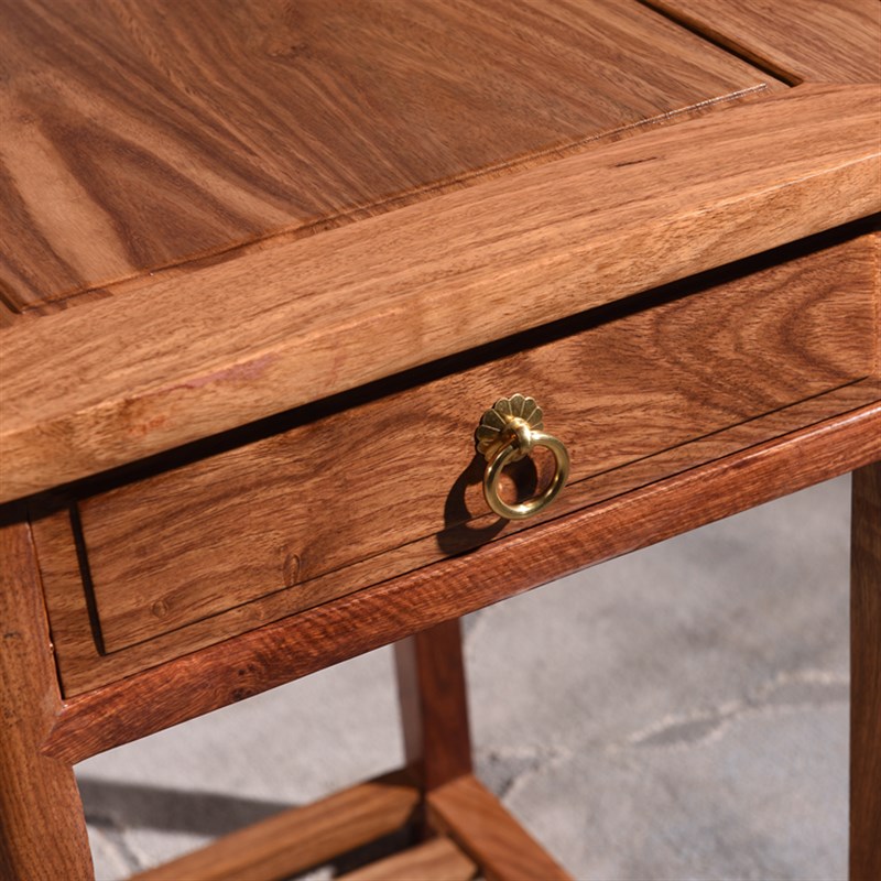 东阳红木家具实木花梨木小茶几抽屉中式刺猬紫檀边几角几茶桌置物