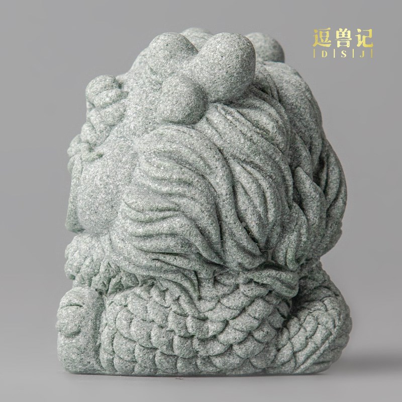 青砂石暴富麒麟中式茶宠桌面摆件装饰送礼鱼缸假山造景茶宠摆件