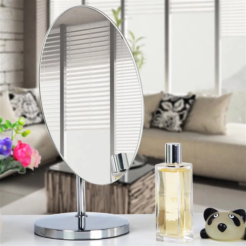 新款单面大号台式椭圆化妆镜高清柜台试妆旋转梳妆镜欧式美容镜子