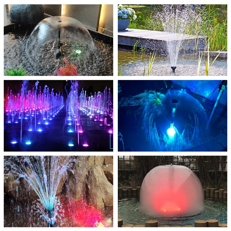 假山流水喷泉彩灯雾化造雾水景潜水泵喷头鱼缸水池盆景蘑菇喷泉泵