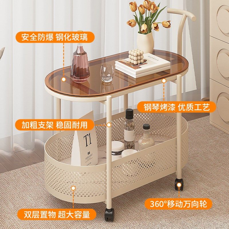 沙发边几钢化玻璃茶几现代小桌子床头侧边边柜小户型小推车,住宅家具,移动边几/推车,淘宝优惠券,粉丝福利购,淘宝优惠卷