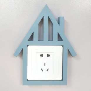 实木关保护墙家用插座防触电罩按钮关装饰边框遮丑