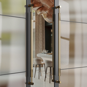 实木门把手现代框推拉玻璃门别墅酒店商铺长拉手