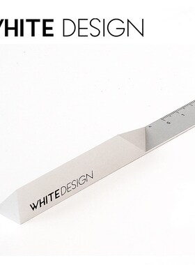 White Deign白色设计创意办公文具铝合金直尺子金属商务办公礼品