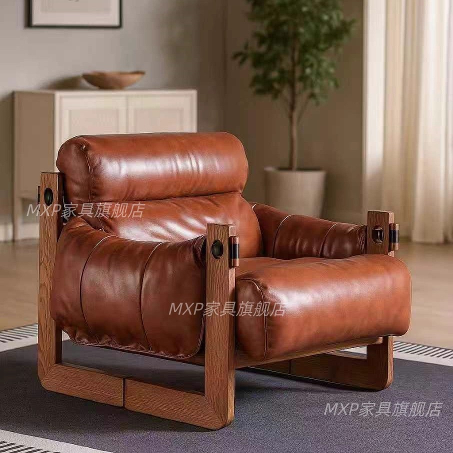 客厅休闲白蜡木中古百搭沙发椅