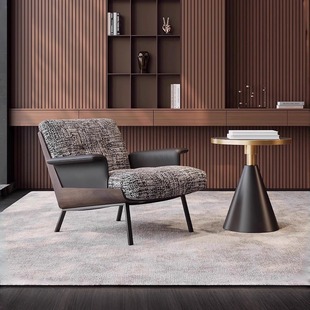 中古风单人沙发椅客厅阳台设计师民宿法式复古休闲椅茶几组合