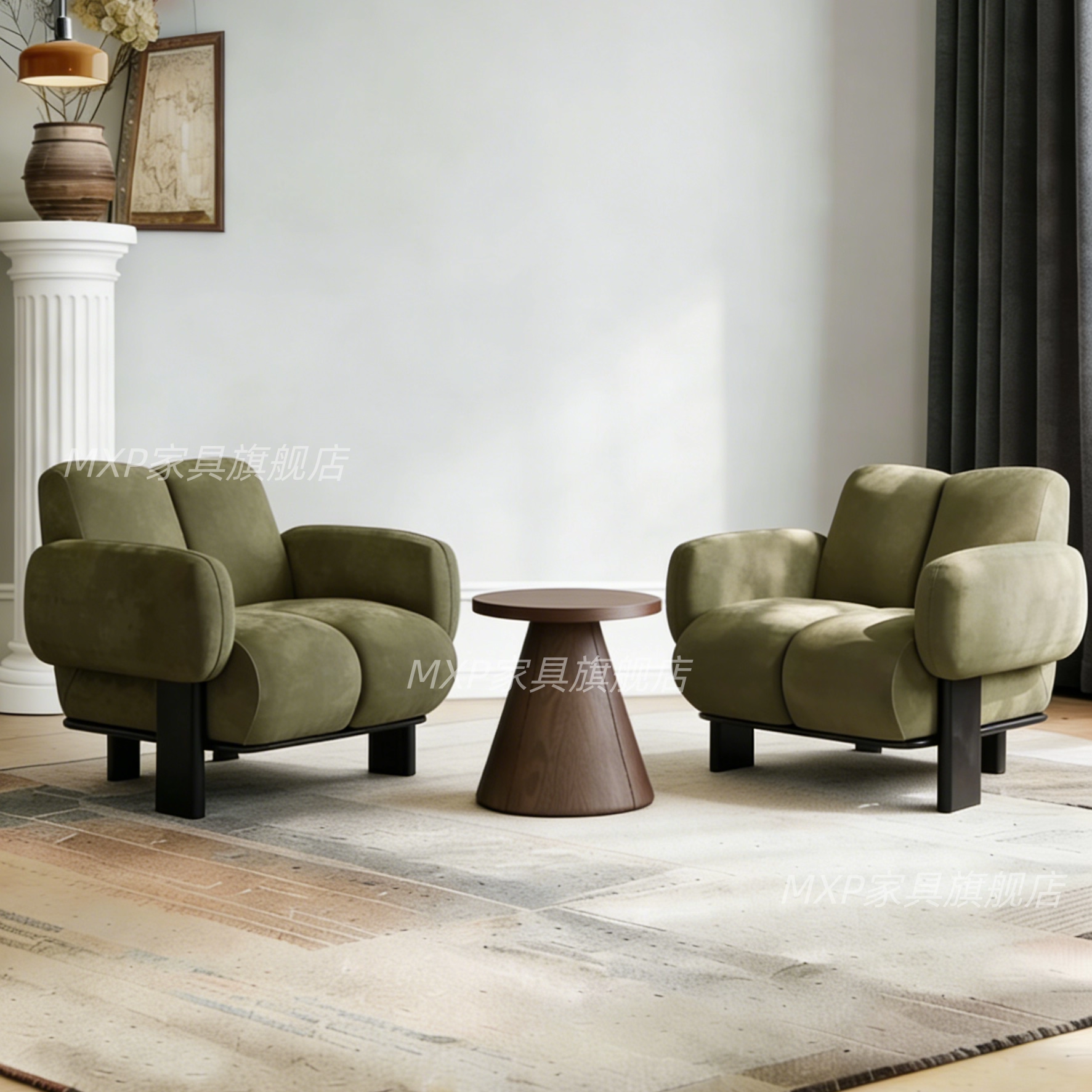 法式复古考拉休闲设计师大小户型客厅阳台卧室简约时尚单人沙发椅