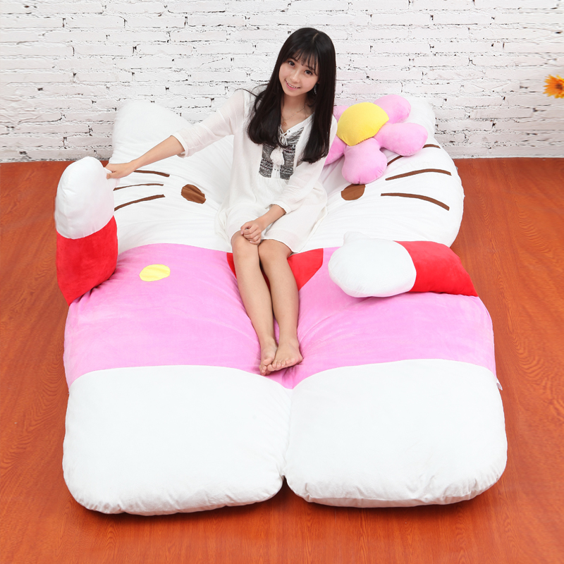 KT龙猫榻榻米卡通可爱懒人床折叠卧室单人地Q铺睡垫双人加厚床垫